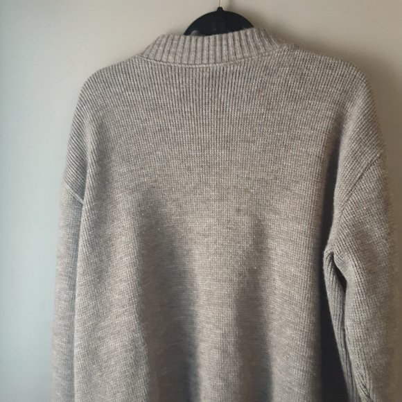 Vintage Men's Tan Brown Grandpa Wool Blend Zippered Sweater Cardigan | Large - Picture 10 of 15